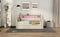 Twin Size Daybed with Storage Drawers Upholstered Daybed with Charging Station and LED Lights Beige