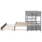 Twin over Pull-out Bunk Bed with Trundle Gray