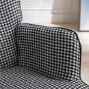 35.5 inch Rocking Chair Soft Houndstooth Fabric Leather Fabric Rocking Chair (black)