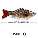 10cm Luya Bait Multi-Section Fish Plastic Hard Bait 15.5g Seven Sections Luya Bionic Bait Section Long Distance Cast Fake Bait Bait