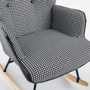 35.5 inch Rocking Chair Soft Houndstooth Fabric Leather Fabric Rocking Chair (black)