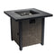 40000BTU Square Propane Fire Pit Table Steel Tabletop with Textilene Side Panel Steel Lid and Rocks