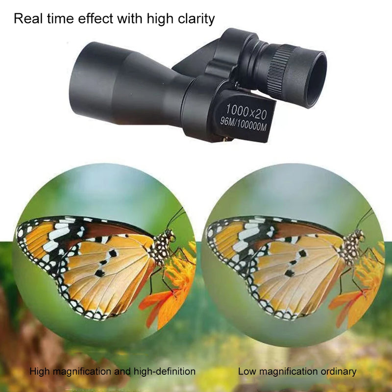 Portable Mini Pocket Monocular Telescope 1000x20 High Magnification Zoom Outdoor Fishing Telescope for Hunting Camping