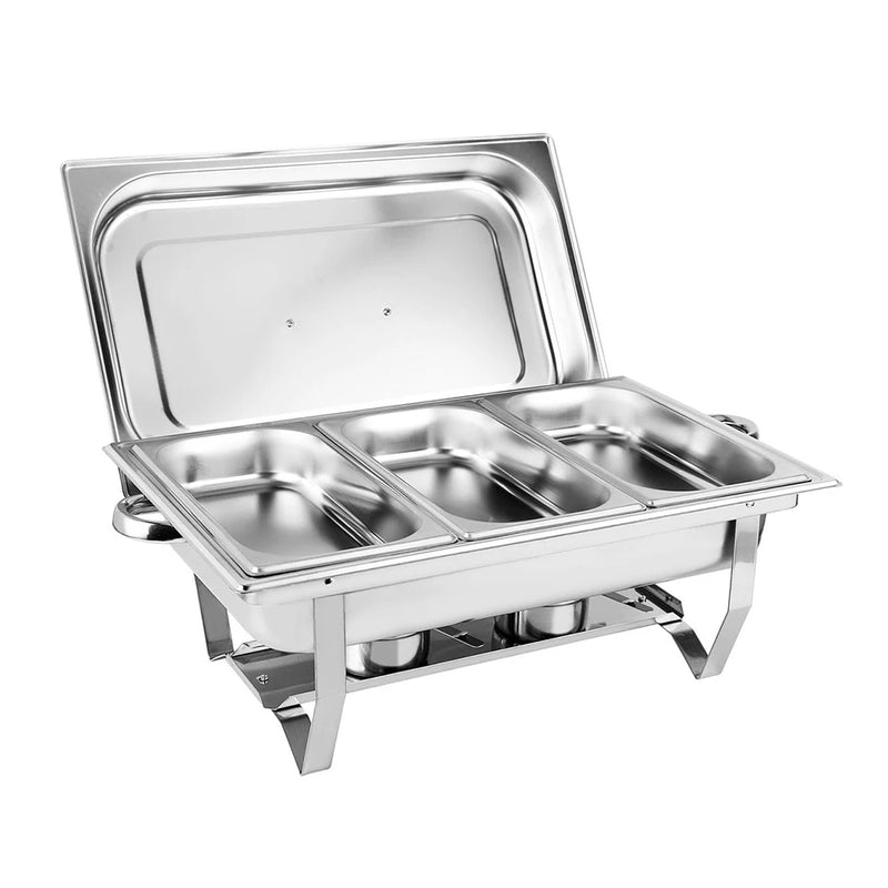 3 * 3L Chafing Dish Set Full Size Stainless Steel Silver Catering Warmer Set For Buffet Catering