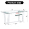 Table and chair set rectangular dining table equipped with 0.4 "tempered glass tableto (1 table and 4 chairs)