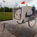 Tangkula Dog Bike Trailer Breathable Mesh Dog Cart with 3 Entrances Safety Flag 8 Reflectors