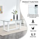 Table and chair set rectangular dining table equipped with 0.4 "tempered glass tableto (1 table and 4 chairs)