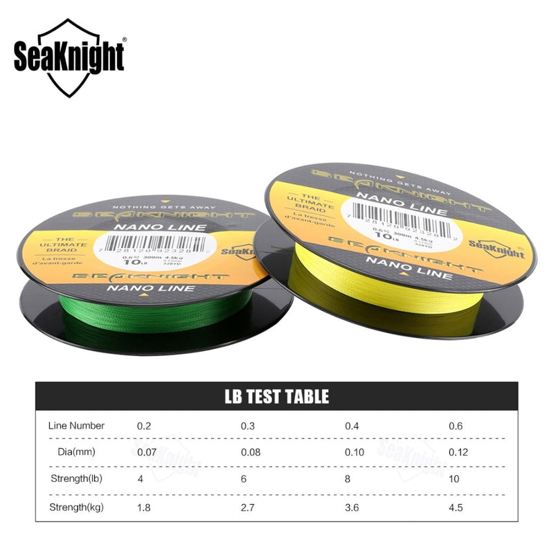 SeaKnight NANO 100M 300M 4 Strands Braided Fishing Lines Multifilament PE Fishing Line 4LB 6LB 8LB 10LB  Diameter 0.07-0.12mm