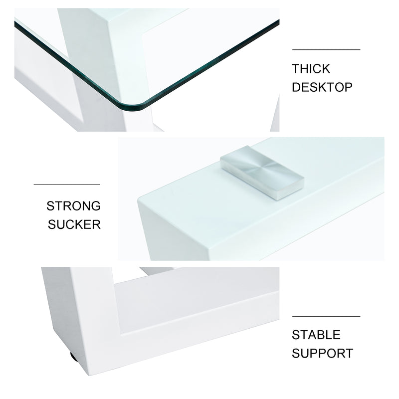 Table and chair set rectangular dining table equipped with 0.4 "tempered glass tableto (1 table and 4 chairs)