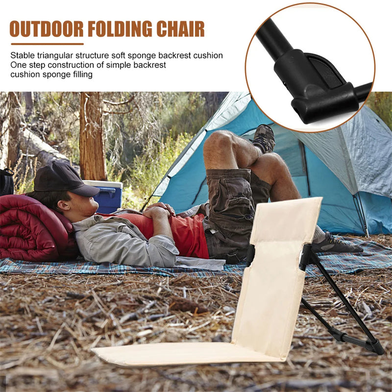 Foldable Camping Chair Outdoor Garden Park Single Lazy Chair Backrest Cushion Picnic Camping Folding Back Chair Beach Chairs