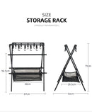 Outdoor camping folding shelf camping car drying rack drying net drying rack storage rack