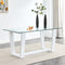 Table and chair set rectangular dining table equipped with 0.4 "tempered glass tableto (1 table and 4 chairs)