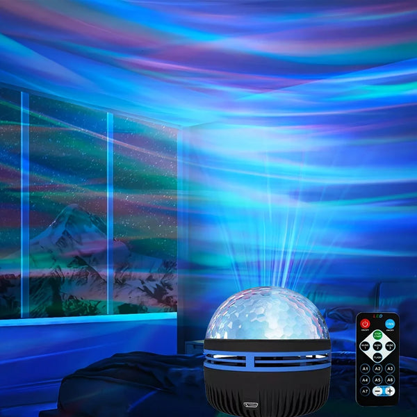 LED Water Pattern Starry Sky Light Remote Control Aurora Projection Light USB Plug-in Magic Ball Stage KTV Hotel Laser Light