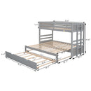 Twin over Pull-out Bunk Bed with Trundle Gray