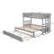 Twin over Pull-out Bunk Bed with Trundle Gray