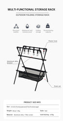 Outdoor camping folding shelf camping car drying rack drying net drying rack storage rack