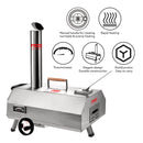 Semi-Automatic Silver 12 Outdoor Pizza Oven Portable Wood Fired Pizza Oven