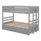 Twin over Pull-out Bunk Bed with Trundle Gray