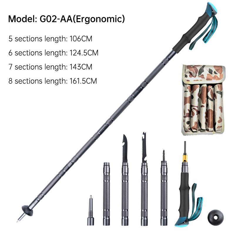 Folding telescopic outdoor hiking tactical self-defense stick Walking stick