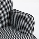 35.5 inch Rocking Chair Soft Houndstooth Fabric Leather Fabric Rocking Chair (black)