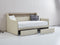 Twin Size Daybed with Storage Drawers Upholstered Daybed with Charging Station and LED Lights Beige