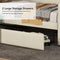 Twin Size Daybed with Storage Drawers Upholstered Daybed with Charging Station and LED Lights Beige