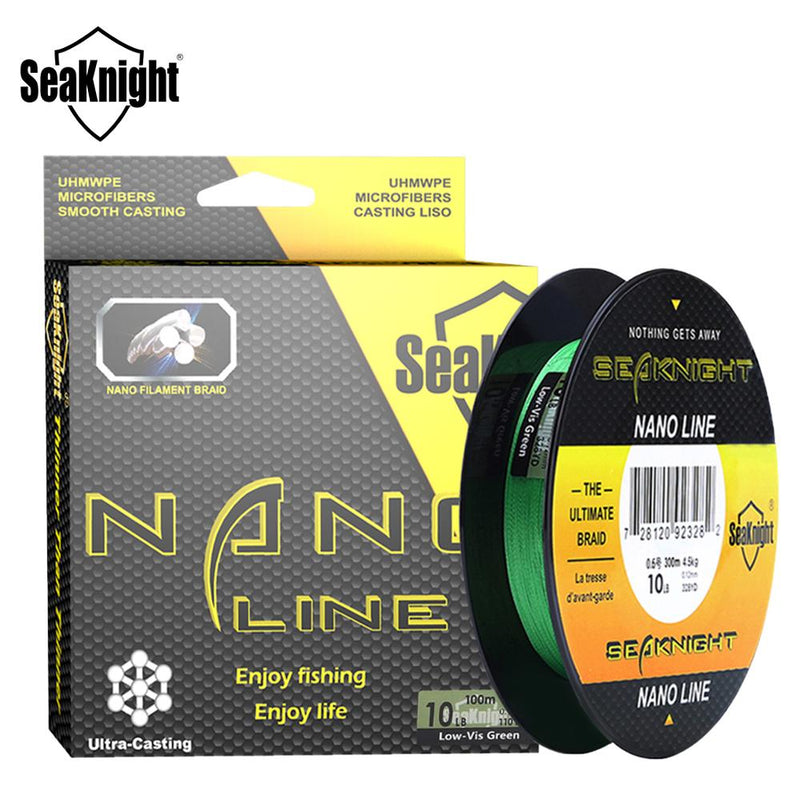 SeaKnight NANO 100M 300M 4 Strands Braided Fishing Lines Multifilament PE Fishing Line 4LB 6LB 8LB 10LB  Diameter 0.07-0.12mm