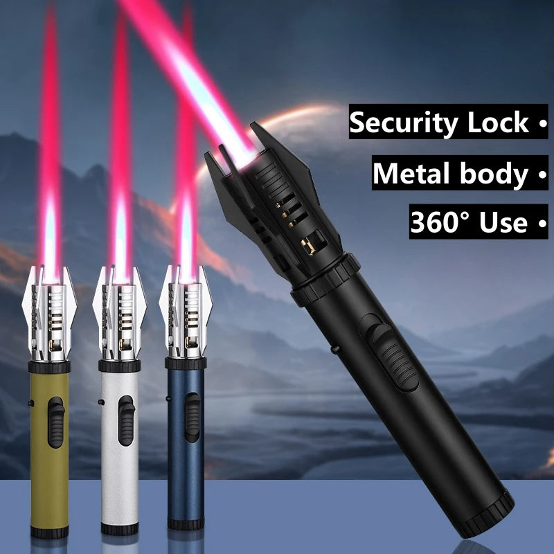 Planet Lightsaber Butane Gas Lighter 360° Use Metal Outdoor Windproof Turbine Torch Jet Lighter Gun BBQ Welding Cigar Tool