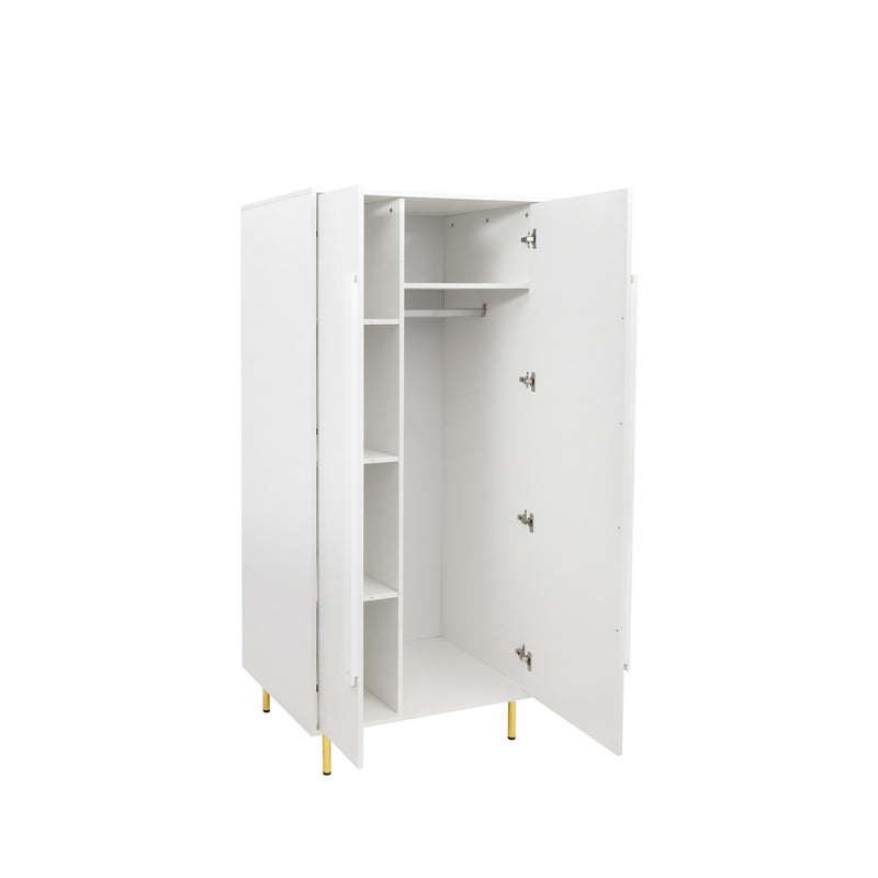 Armoire with 2 Doors with Handle for bedroom White