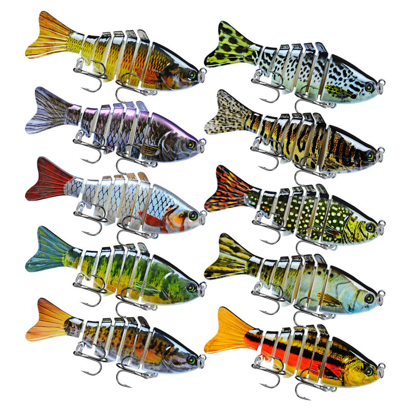 10cm Luya Bait Multi-Section Fish Plastic Hard Bait 15.5g Seven Sections Luya Bionic Bait Section Long Distance Cast Fake Bait Bait