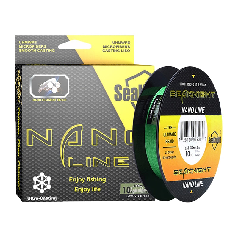 SeaKnight NANO 100M 300M 4 Strands Braided Fishing Lines Multifilament PE Fishing Line 4LB 6LB 8LB 10LB  Diameter 0.07-0.12mm