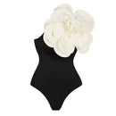 One-piece swimsuit for women 3D large flower decorative print swimsuit