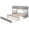 Twin over Pull-out Bunk Bed with Trundle Gray