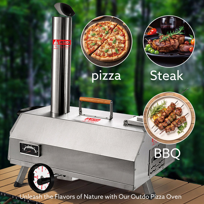 Semi-Automatic Silver 12 Outdoor Pizza Oven Portable Wood Fired Pizza Oven