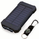 For Smartphone with LED Light Solar Power Bank Waterproof 20000mAh Charger 2 USB Ports External Charger Powerbank