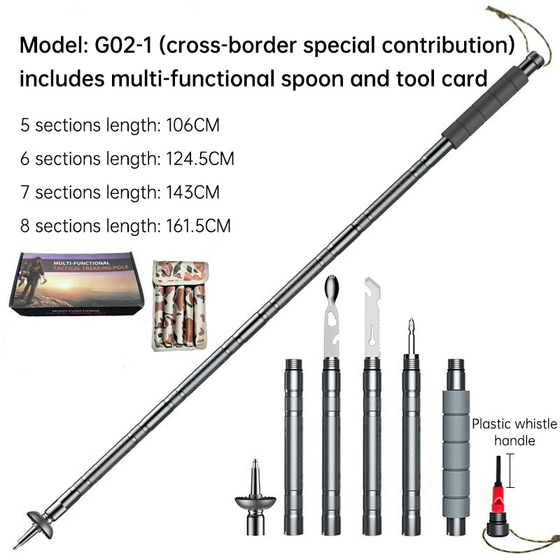 Folding telescopic outdoor hiking tactical self-defense stick Walking stick