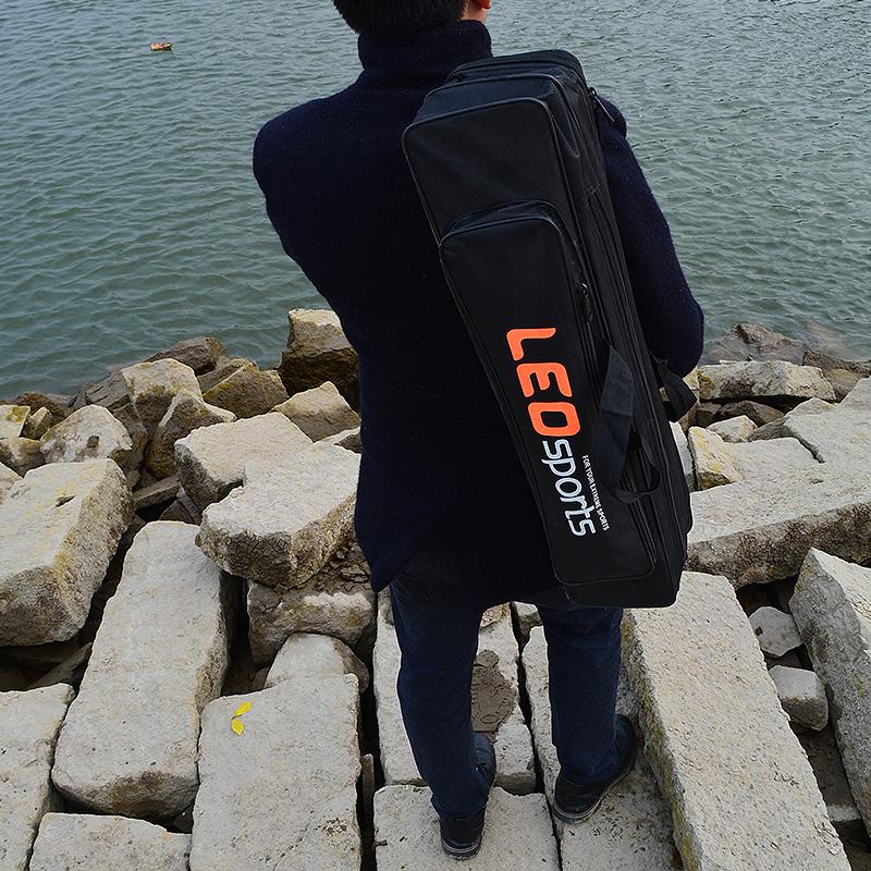 Oxford Cloth Fishing Bag 70cm Double Layer Fishing Rod Bag with Side Zipper