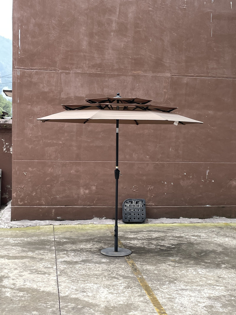 9Ft 3-Tiers Outdoor Patio Umbrella with Crank and tilt and Wind Vents