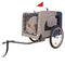 Tangkula Dog Bike Trailer Breathable Mesh Dog Cart with 3 Entrances Safety Flag 8 Reflectors