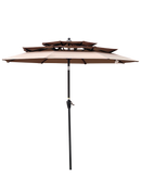 9Ft 3-Tiers Outdoor Patio Umbrella with Crank and tilt and Wind Vents