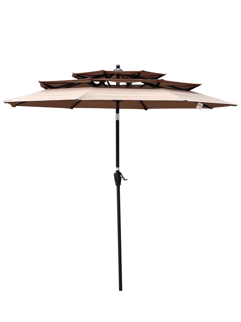 9Ft 3-Tiers Outdoor Patio Umbrella with Crank and tilt and Wind Vents