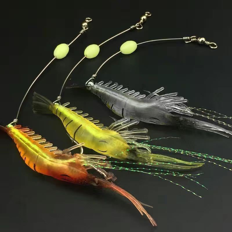 Soft Worm Luminous Bionic Shrimp 8 Lua Soft Shrimp Fake Bait Freshwater Pass Kill Bass Black Fish Warped Mouth Sea Fishing Bait Fish