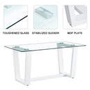 Table and chair set rectangular dining table equipped with 0.4 "tempered glass tableto (1 table and 4 chairs)