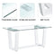 Table and chair set rectangular dining table equipped with 0.4 "tempered glass tableto (1 table and 4 chairs)