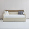 Twin Size Daybed with Storage Drawers Upholstered Daybed with Charging Station and LED Lights Beige