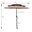 9Ft 3-Tiers Outdoor Patio Umbrella with Crank and tilt and Wind Vents