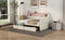 Twin Size Daybed with Storage Drawers Upholstered Daybed with Charging Station and LED Lights Beige