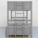 Twin over Pull-out Bunk Bed with Trundle Gray