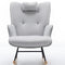 35.5 inch Rocking Chair Soft Houndstooth Fabric Leather Fabric Rocking Chair (light grey)