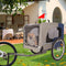 Tangkula Dog Bike Trailer Breathable Mesh Dog Cart with 3 Entrances Safety Flag 8 Reflectors